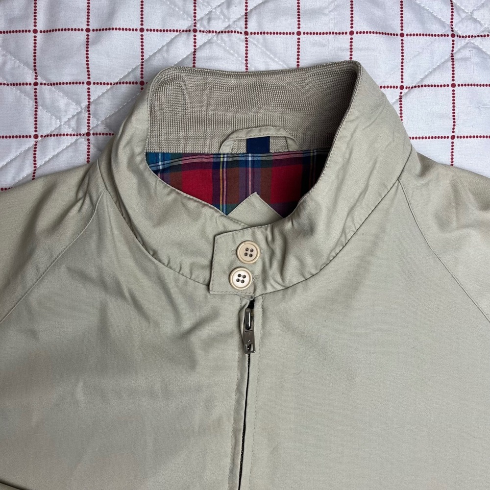 COOPER SPORTSWEAR Mens Beige Harrington Jacket Plaid Lined Size XL - Picture 2 of 13
